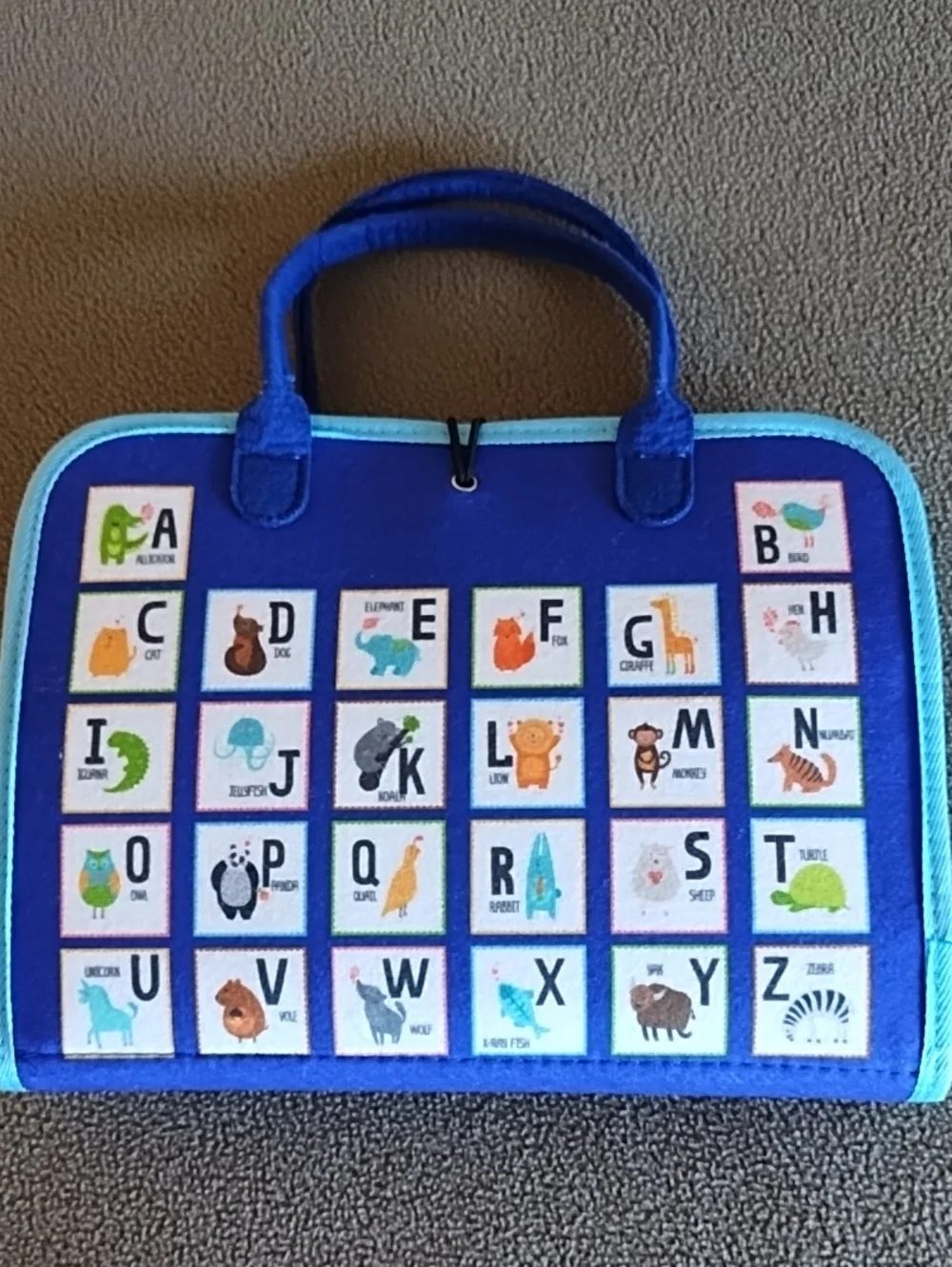 Esjay Toddler Busy Board Sensory Play Travel Companion Portable Dinosaurs Blue